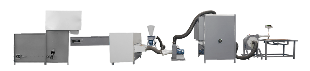 自動送料松棉混合填充生產(chǎn)線